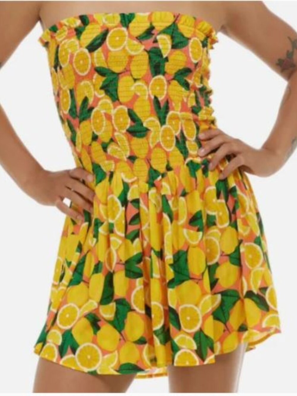 Body Glove Fresh Squeeze Sunrise Strapless Dress/Swim Suit Coverup Sz L